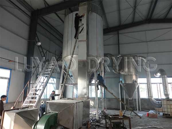 Special spray dryer for collagen